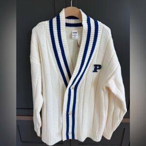 NWT • PINK Victoria Secret Varsity Knit Cardigan • L